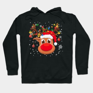 Rudolph Red Nose Reindeer Santa Christmas Hoodie